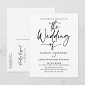 Black Hand Lettered Calligraphy Boho Wedding Uitnodiging Briefkaart (Voorkant / Achterkant)
