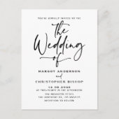 Black Hand Lettered Calligraphy Boho Wedding Uitnodiging Briefkaart (Voorkant)