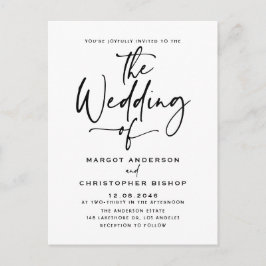 Black Hand Lettered Calligraphy Boho Wedding Uitnodiging Briefkaart