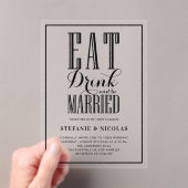 Black Hand Lettered Calligraphy Wedding Acryl Uitnodigingen (Insitu (Draagbaar))