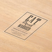 Black Hand Lettered Calligraphy Wedding Acryl Uitnodigingen (Laagn)