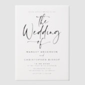 Black Hand Lettered Calligraphy Wedding Vellum Uitnodigingen (Voorkant)