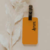 Black Hand lettered complimentary word Astute Bagagelabel