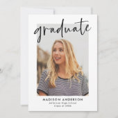 Black Hand-Lettered de GraduPartij van de Foto van Kaart (Voorkant)