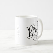 Black Hand Lettered Script Bride Personalized Mug Koffiemok (Voorkant rechts)