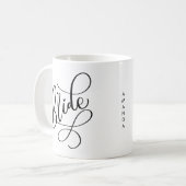 Black Hand Lettered Script Bride Personalized Mug Koffiemok (Voorkant links)