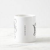 Black Hand Lettered Script Bride Personalized Mug Koffiemok (Center)