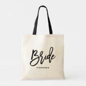 Black Hand Lettering Bride Custom Canvas tas (Achterkant)
