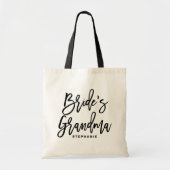 Black Hand Lettering Bride's Grandma Personalized Tote Bag (Voorkant)