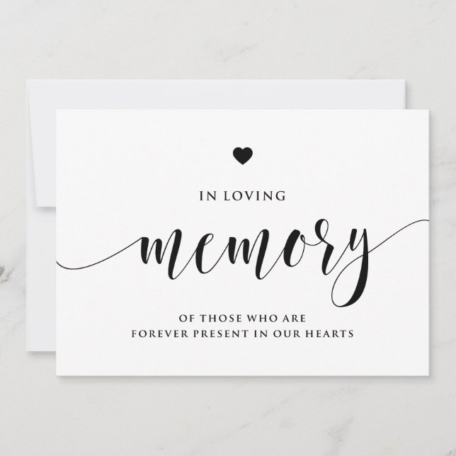 Black Hand Lettering in Loving Memory Sign (Voorkant)