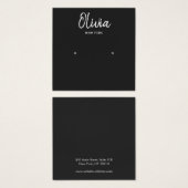 BLACK handgeschreven Script Stud die Vertoningskaa Vierkante Visitekaartjes (Voorkant /achterkant)