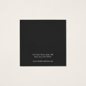 BLACK handgeschreven Script Stud die Vertoningskaa Vierkante Visitekaartjes (Achterkant)