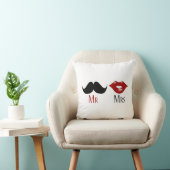 Black Handlebar Mustache Mr en Mrs. Kussen (Stoel)