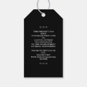 Black Handmade  Bouquet Floral Wreath Business Cadeaulabel (Achterkant)