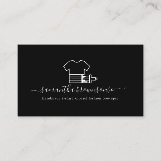 Black Handmade t-shirts mode boutique Visitekaartje (Voorkant)