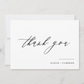 Black Handwrited Calligraphy Wedding Bedankkaart (Voorkant)