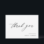 Black Handwrited Calligraphy Wedding Bedankkaart<br><div class="desc">Verzend bedankt met deze klantgerichte dank u kaart. Het kenmerkt handgeschreven kalligrafie en klassieke typografie. Geef deze bruiloft een persoonlijk tintje door je creditcard toe te voegen. Deze kalligrafie bedankt je kaart is perfect voor speciale gelegenheden en zakelijk en persoonlijk gebruik.</div>