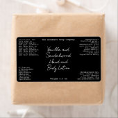 Black Handwritten Look Cosmetics Bottle Label (Insitu)