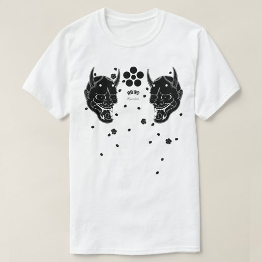 Black Hannya en Cherry Blossom T-shirt (Design voorkant)