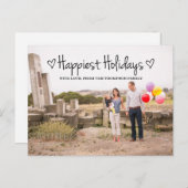 Black Happiest Feestdagen Foto Briefkaart (Voorkant / Achterkant)