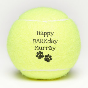 Black Happy Barkday Birthday Pet Dog Speelgoed Tennisballen