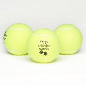 Black Happy Barkday Birthday Pet Dog Speelgoed Tennisballen (Multi)
