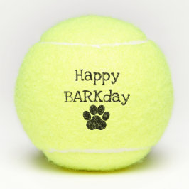 Black Happy Barkday Birthday Pet Dog Speelgoed Tennisballen