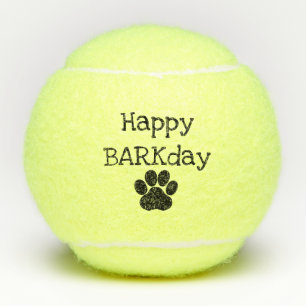 Black Happy Barkday Birthday Pet Dog Speelgoed Tennisballen