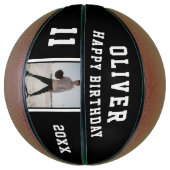 Black Happy Birthday-foto Basketbal (Verticaal)