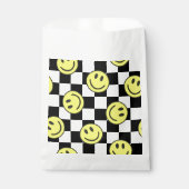 Black Happy Face Check Groovy Bedankzakje (Voorkant)