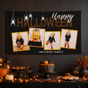 Black Happy Halloween 4 Photo Collage Spiers Spandoek