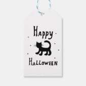 Black Happy Halloween horror spooky Cadeaulabel (Voorkant)