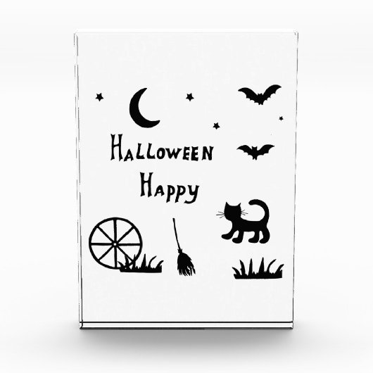 Black Happy Halloween horror spooky Fotoblokken (Voorkant)