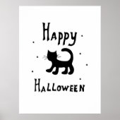 Black Happy Halloween horror spooky Poster (Voorkant)