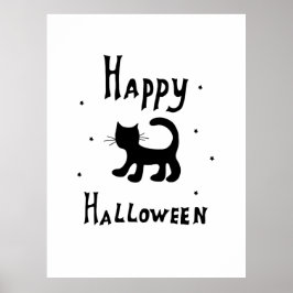 Black Happy Halloween horror spooky Poster