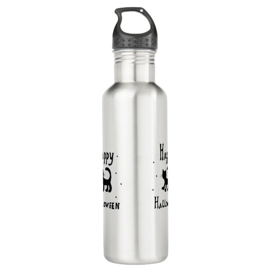 Black Happy Halloween horror spooky Waterfles (Achterkant)