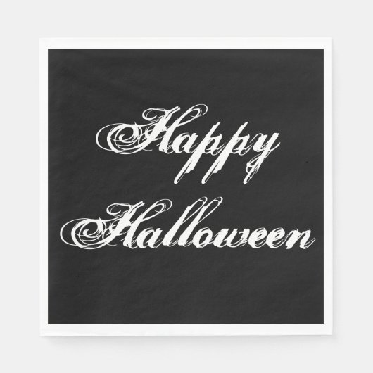 Black Happy Halloween Papier servet (Voorkant)