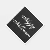Black Happy Halloween Papier servet (Hoek)