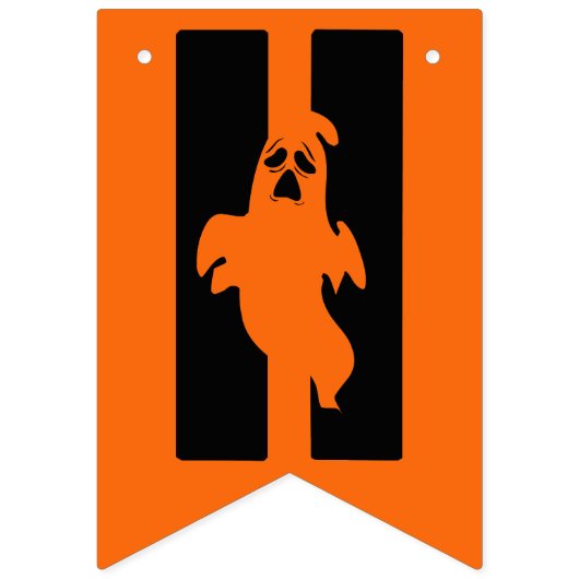 Black Happy Halloween Tekst Bat Oranje Achtergrond Vlaggetjes (Tweede vlag)