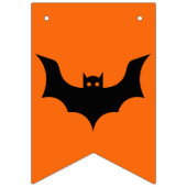 Black Happy Halloween Tekst Bat Oranje Achtergrond Vlaggetjes (Eerste vlag)