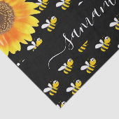 Black happy hommble bijen sunflower-monogramscript tissuepapier (Detail)