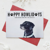 Black Happy Howlidays Bold Typography Pet Holiday Feestdagenkaart