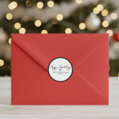 Black Happy Howlidays Paw Print Round Sticker