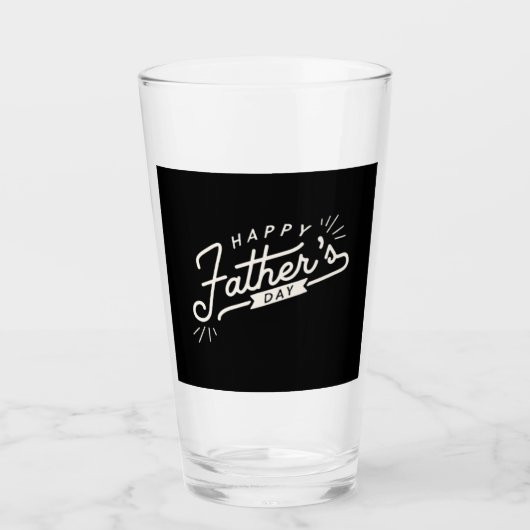 Black Happy Vaderdag Glas (Voorkant)