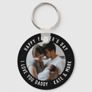 Black Happy Vaderdag Love You Dad Foto Sleutelhanger