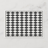 Black Harlequin Checkered Bridal Registry Informatiekaartje (Achterkant)