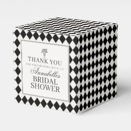 Black Harlequin Checkered Bridal Shower Bedankdoosjes
