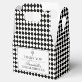 Black Harlequin Checkered Bridal Shower Bedankdoosjes (Geopend)