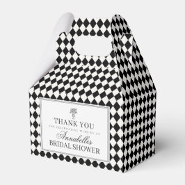 Black Harlequin Checkered Bridal Shower Bedankdoosjes