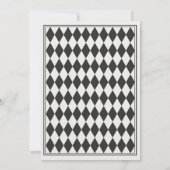 Black Harlequin Checkered Bridal Shower Kaart (Achterkant)